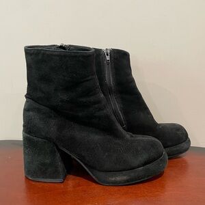 Ellemenno Suede Black Booties Vintage y2k